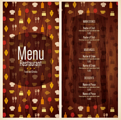 Couverture de menu de restaurant moderne et vecteur de liste 05 restaurant moderne menu liste couverture   