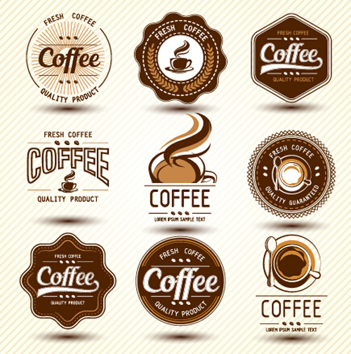 Originelles Design Kaffeeeetiketten Vektormaterial 01 original kaffee Etiketten   