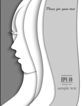 Papiermädchen Porträt Hintergrundvektor 02 portrait Mädchen Hintergrund-Vektor   