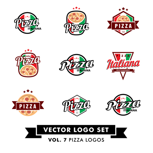 Logo de couleur de pizza vecteur pizza logos couleur   