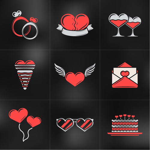 Logos de jour de valentines romantique vecteur 05 Saint-Valentin romantique logos jour   