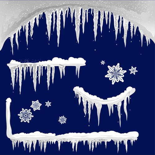 Neige avec le vecteur d’illustration de glaçon neige illustration Glaçon   