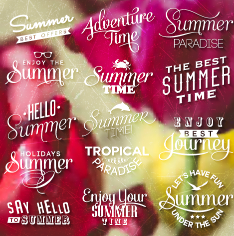 Logos de vacances d’été avec des étiquettes vecteur 01 vacances logos logo étiquettes étiquette été   