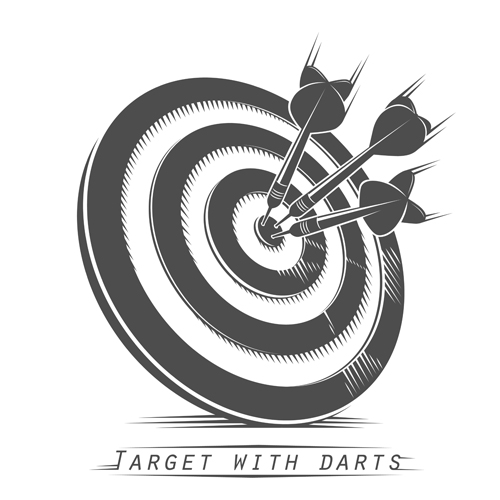 Ziel mit Darts Vektor-Illustrationsvektor 01 target mit illustration darts   