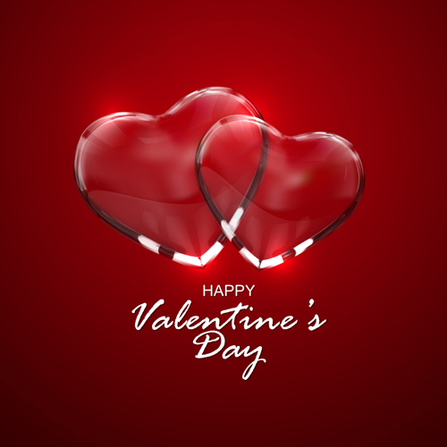 Valentinstag roter Hintergrund mit transparentem Herzvektor 02 Valentinstag transparent tag rot Hintergrund Herz   
