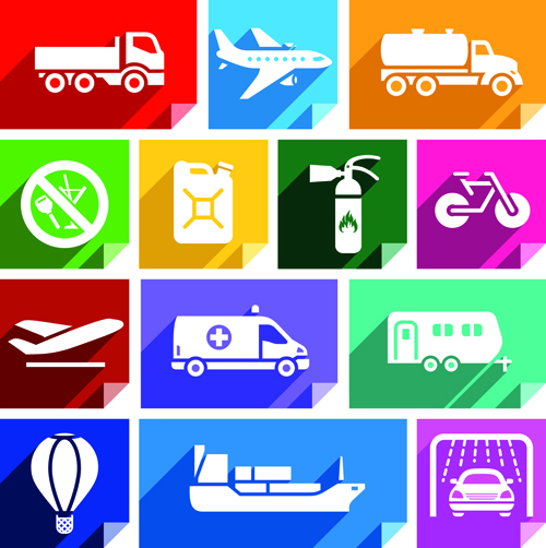 Verschiedene Transportsymbole setzen Vektor 06 Various transport icons icon   