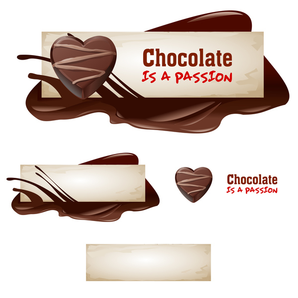 Vecteur de bannière de chocolat matériel 01 Chocolat Bannière   