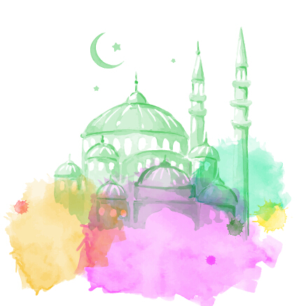 Aquarellzeichnung ramadan Kareem Vektorhintergrund 10 Zeichnung ramadan kareem Hintergrund Aquarell   