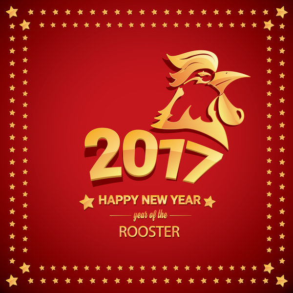 2017中国の雄鶏の新しい年星フレームベクトル07 星 新しい 年 中国 フレーム オンドリ 2017   