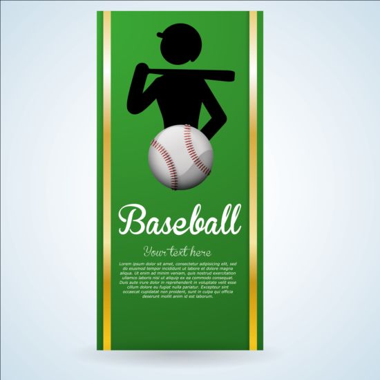 Bannière de baseball vert avec les gens silhouette vecteurs ensemble 16 vert silhouette personnes baseball Bannière   