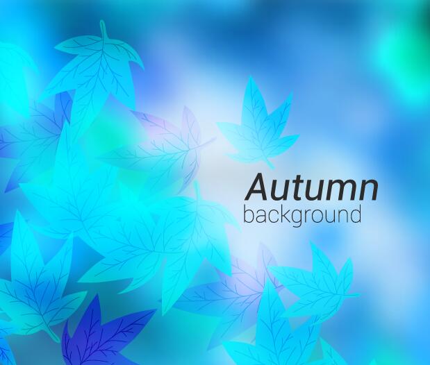 Vecteur de fond de feuilles d’automne bleus feuilles d’automne Bleu automne   