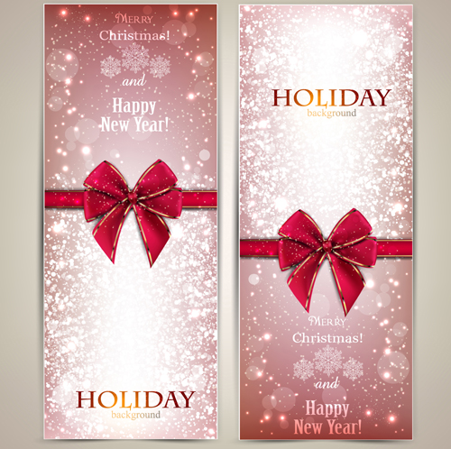 Weihnachten und Neujahr Geschenkkarten verzieren Vektor 02 Weihnachten neues Jahr Geschenkkarten   