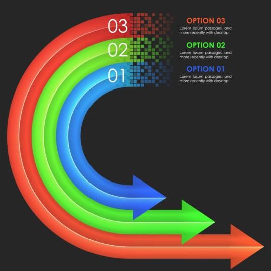 オプションのインフォグラフィックベクター付き色付き矢印04 色付き 矢印 オプション インフォグラフィック   