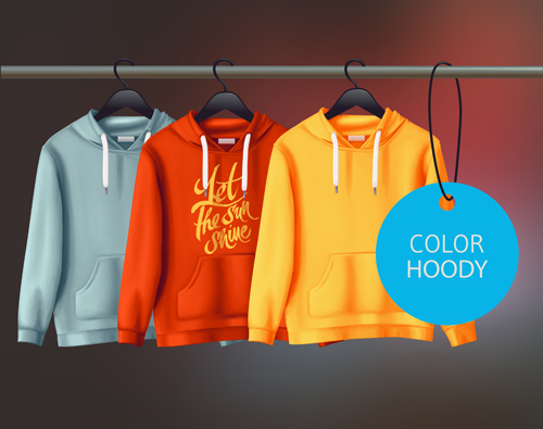 Farbige Hoody Design-Vorlage Vektor Vorlage Hoody farbig design   