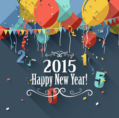 Confetti 2015 Neujahr Vintage-Hintergrundvektor 01 Neujahr Konfetti Jahrgang 2015   
