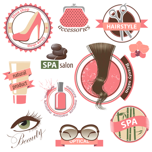 Logos de maquillage créatif et étiquettes vectorielles maquillage logos logo label étiquettes creative   