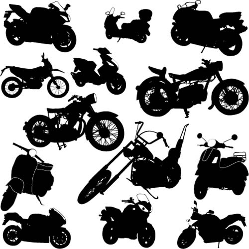 Différentes motos silhouetters Vector 03 silhouetters motos different   