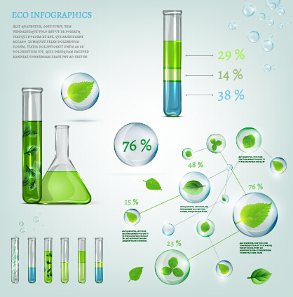 Öko-Infografik und hinterlässt Blasenvektor 12 Öko Infografik Blätter Blase   