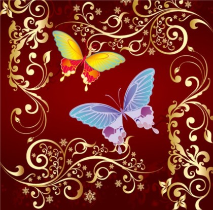 美しいパターンと色の蝶の背景ベクトル 蝶 色 背景 美しい ファッション パターン   