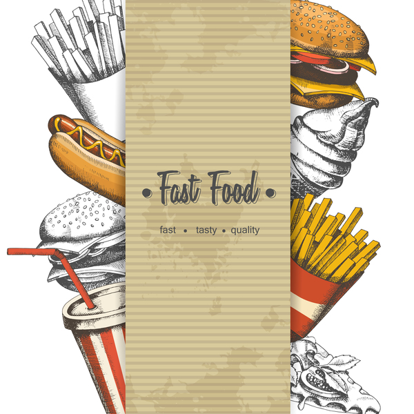 Fast-Food-Plakaten-Schablonen Material 04 poster fast Essen   