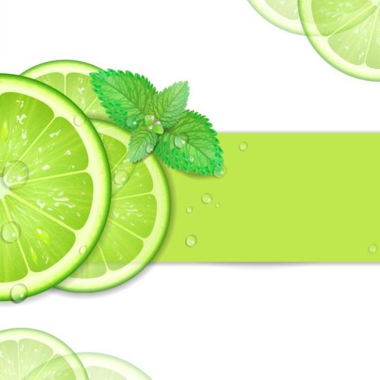 Grüner Zitrone mit Wassertropf-Vektor Zitrone Wasser Tropfen mit grün   