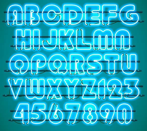 数字ベクトル01と緑のネオンのアルファベット 緑 数字 ネオン アルファベット   