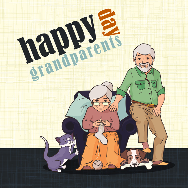 Vecteur heureux de granparents de jour jour happy granparents   