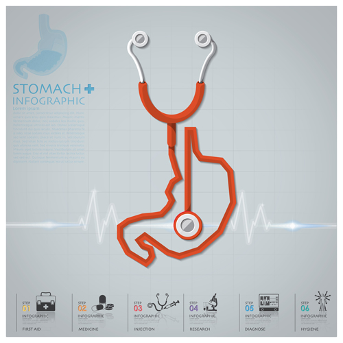 Infographie santé et médical avec vecteur stéthoscope 03 stethoscope santé medical infographie   