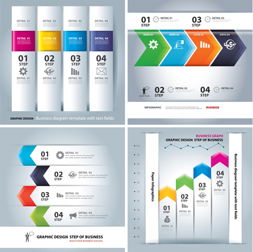 Infographies numérotées avec vecteur de bannières 03 numérotées infographies bannières   