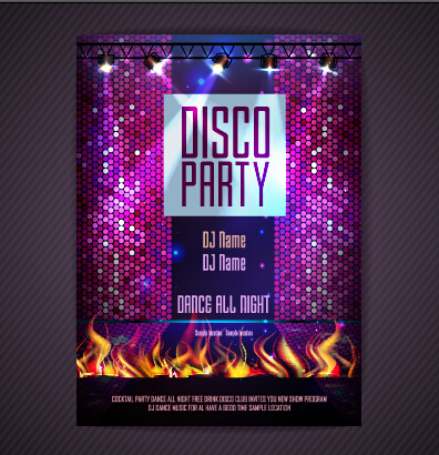 Stilvolles Disco-Party-Plakat Cover 08 Vektor stylish poster party disco cover   