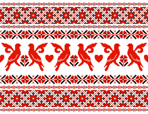 Modèle de tissu de style Ukraine vecteur 03 vecteur de motif Ukraine tissu motif tissu motif   