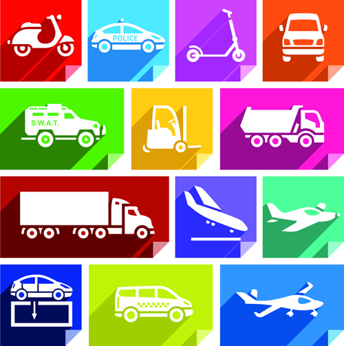 Verschiedene Transportsymbole setzen Vektor 05 Various transport icons icon   