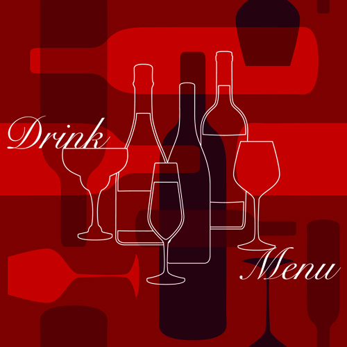 Vector Cover Wein-Menü-Design Grafik 03 Wein menu cover   