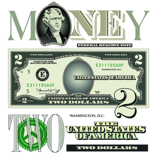 Vector Geld mit Dollar-Design-Vorlage 04 schablone Geld dollar   