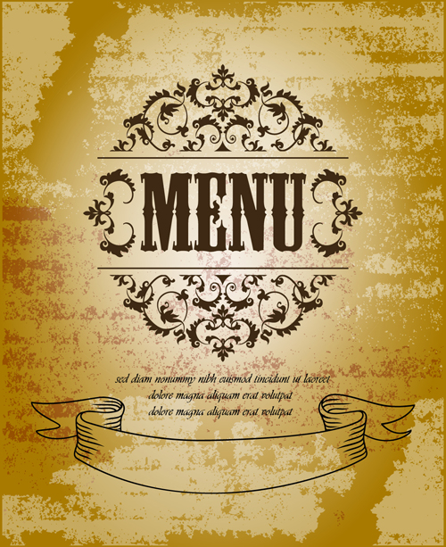 Vintage-Menü mit Grunge-Hintergrundvektor vintage menu Hintergrundvektor Hintergrund grunge   
