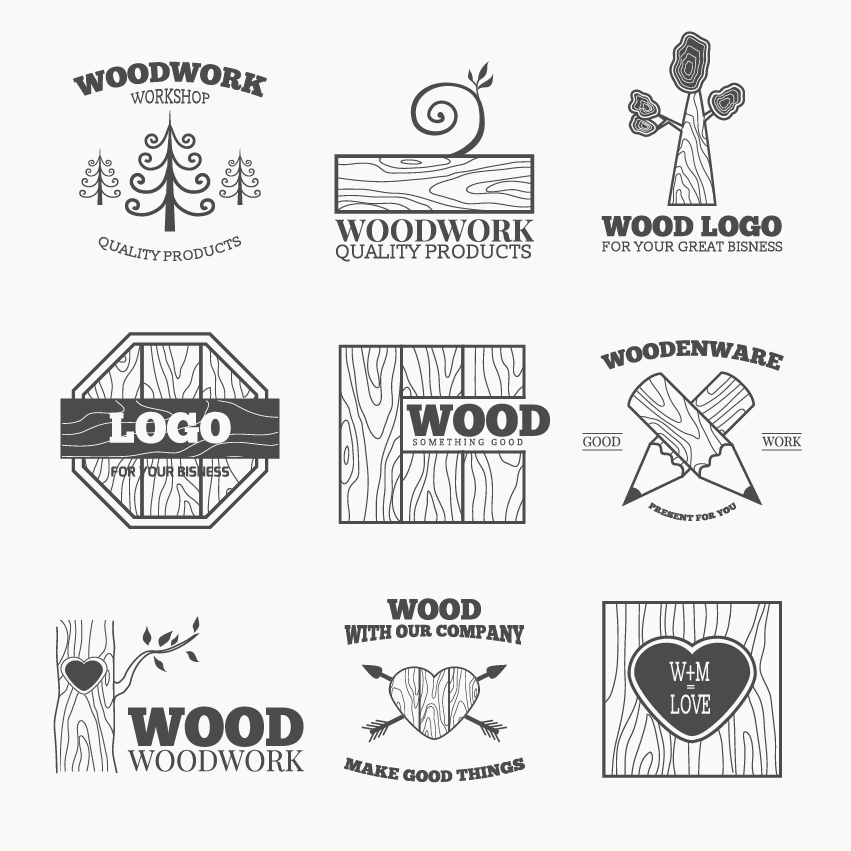 Bois boiseries logos Design Vector 02 logos design boiseries bois   