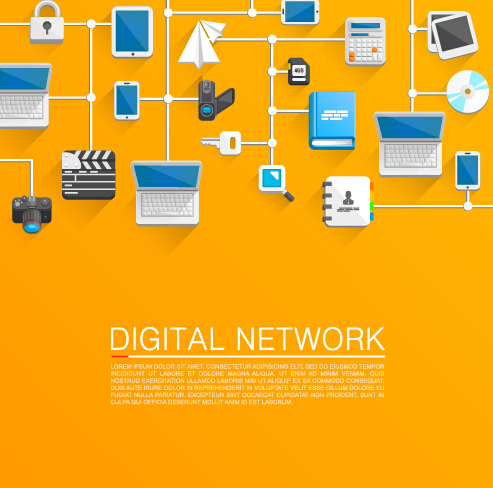 Digitale Netzwerkvektorhintergrund Netzwerk digital   