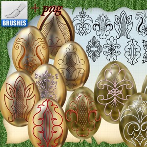 Décorations de Pâques pour les oeufs photoshop Pâques oeufs decorations brosses   
