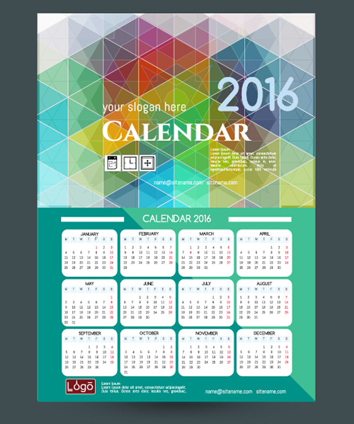 2016テクノロジーカレンダーテンプレートベクトル19 技術 テンプレート カレンダー 2016   