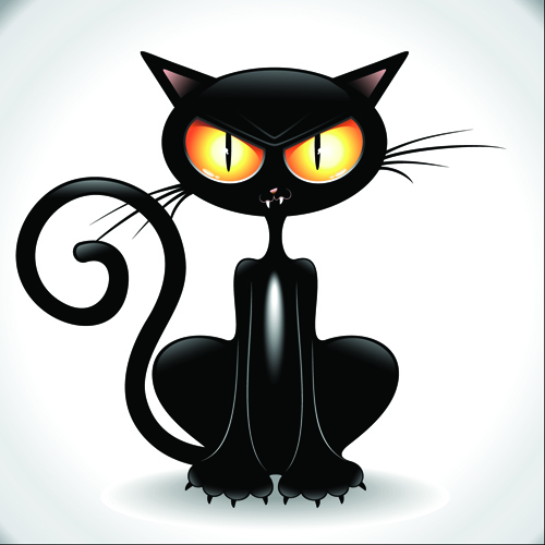 面白い黒猫ベクトル02 黒 面白い 猫   