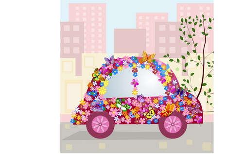 Beau graphisme de conception de voiture florale 02 voiture floral Belle   