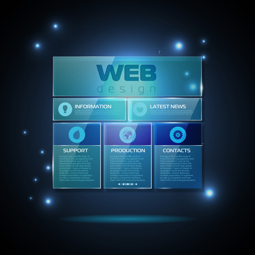 Blaue Webinfografie-Vorlage Design-Vektor 03 web Vorlage Infografik Blau   