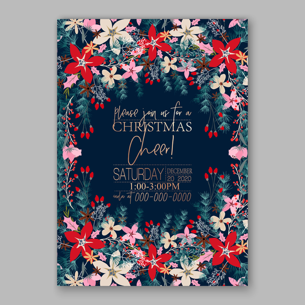 Modèle de cartes de mariage bleu avec fleur élégante vecteur 15 mariage fleur elegant cartes Bleu   