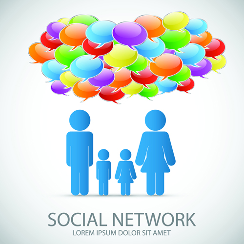 Modèle d’entreprise vecteur de conception de réseau social vecteur 02 social network business template business   