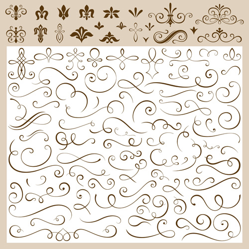 Kalligraphische Ornamente gestalten Elemente Vektoren Ornamente Kalligrafie   
