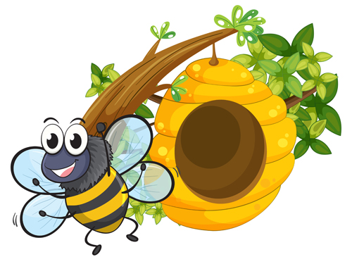 Cartoon-Biene und Bienenstöcke Vektormaterial 17 cartoon Bienenstöcke Biene   