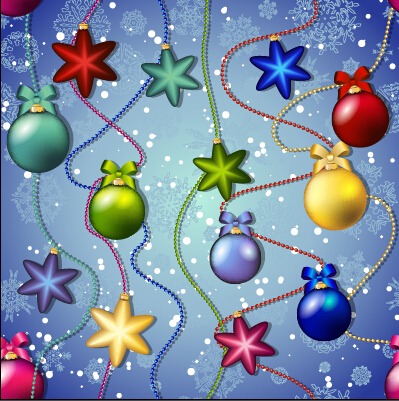 Boules de Noël avec boules vecteur seamless pattern 03 sans soudure Noël modèle boules boule de Noël babioles   