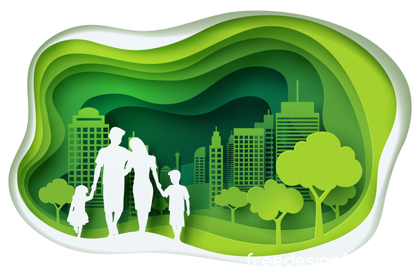 家族の概念を持つ生態学テンプレートベクター01 ファミリー コンセプト エコロジー   