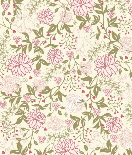 Elegantes florales Retro-Muster nahtloser Vektor 02 Retro-Schrift nahtlos Muster floral elegant   