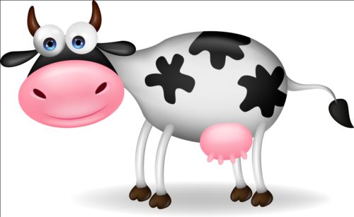 Matériel de vecteur de vache de dessin animé drôle vache drôle cartoon   